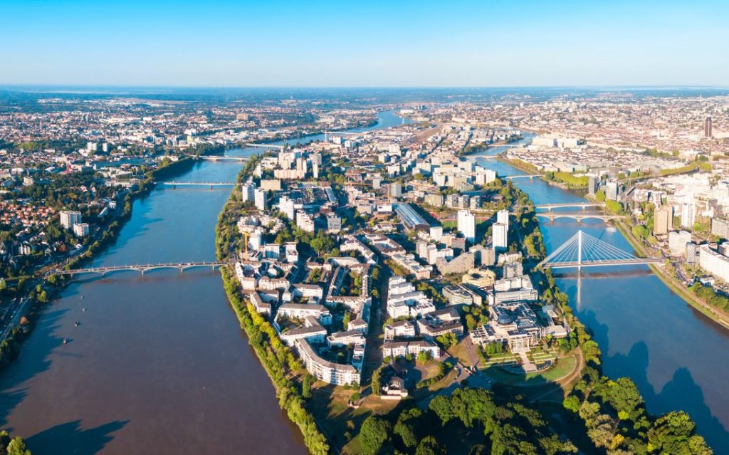Vue aérienne de Nantes 